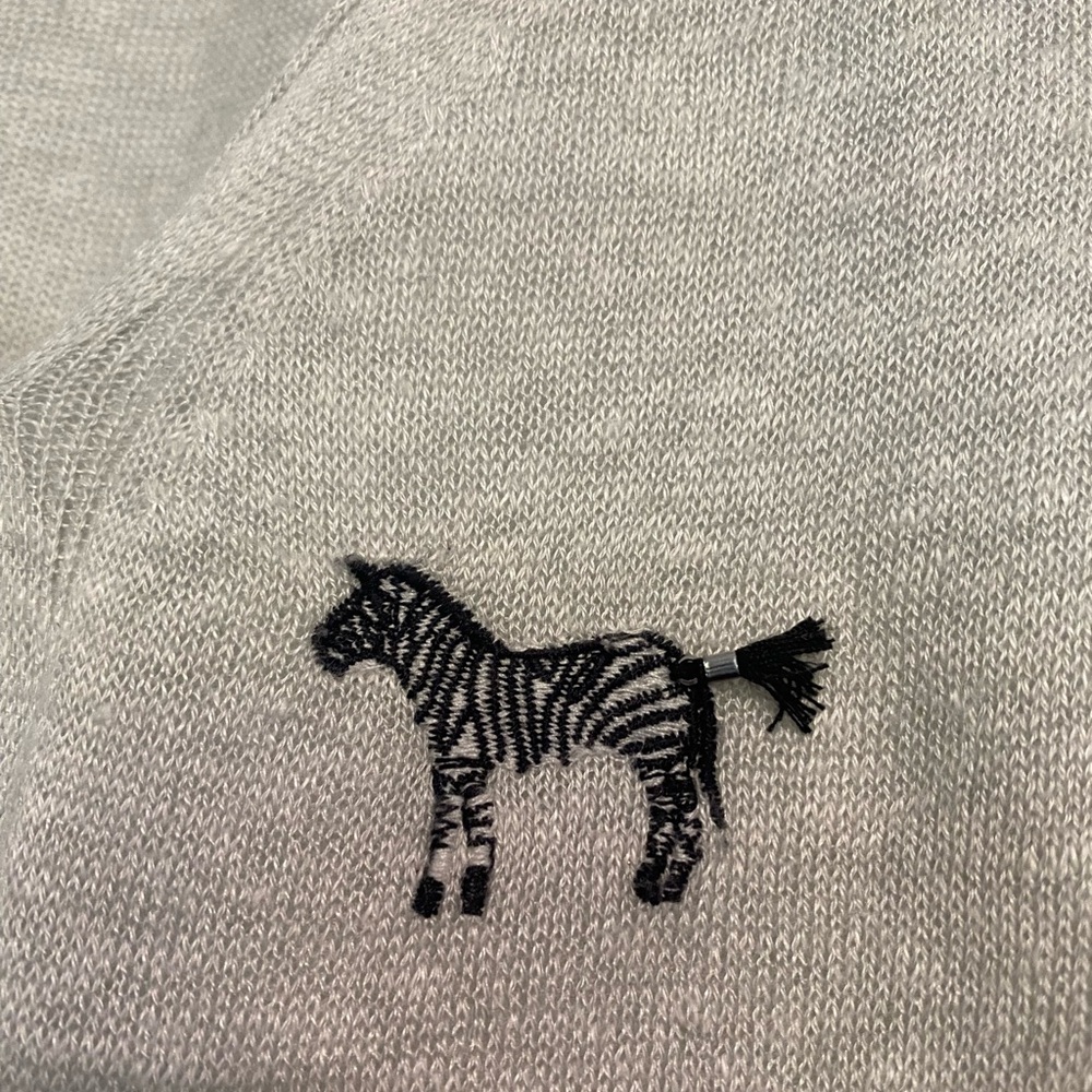 Zebra! Nic + Zoe Gray Linen Blend Cardigan Sweater Small